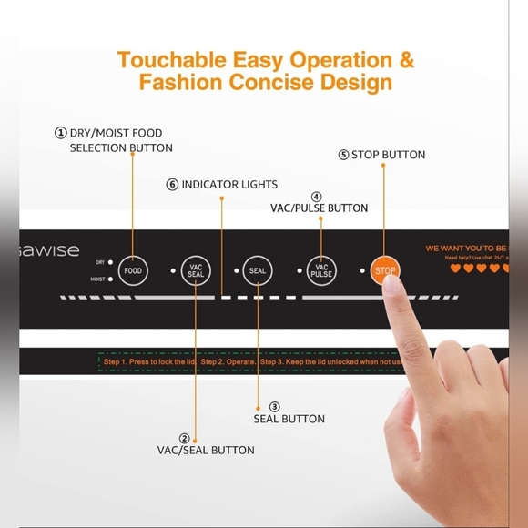 MegaWise 80kpa Vacuum Sealer Machine Powerful but Compact, Bags and Cutter - Picture 2 of 10